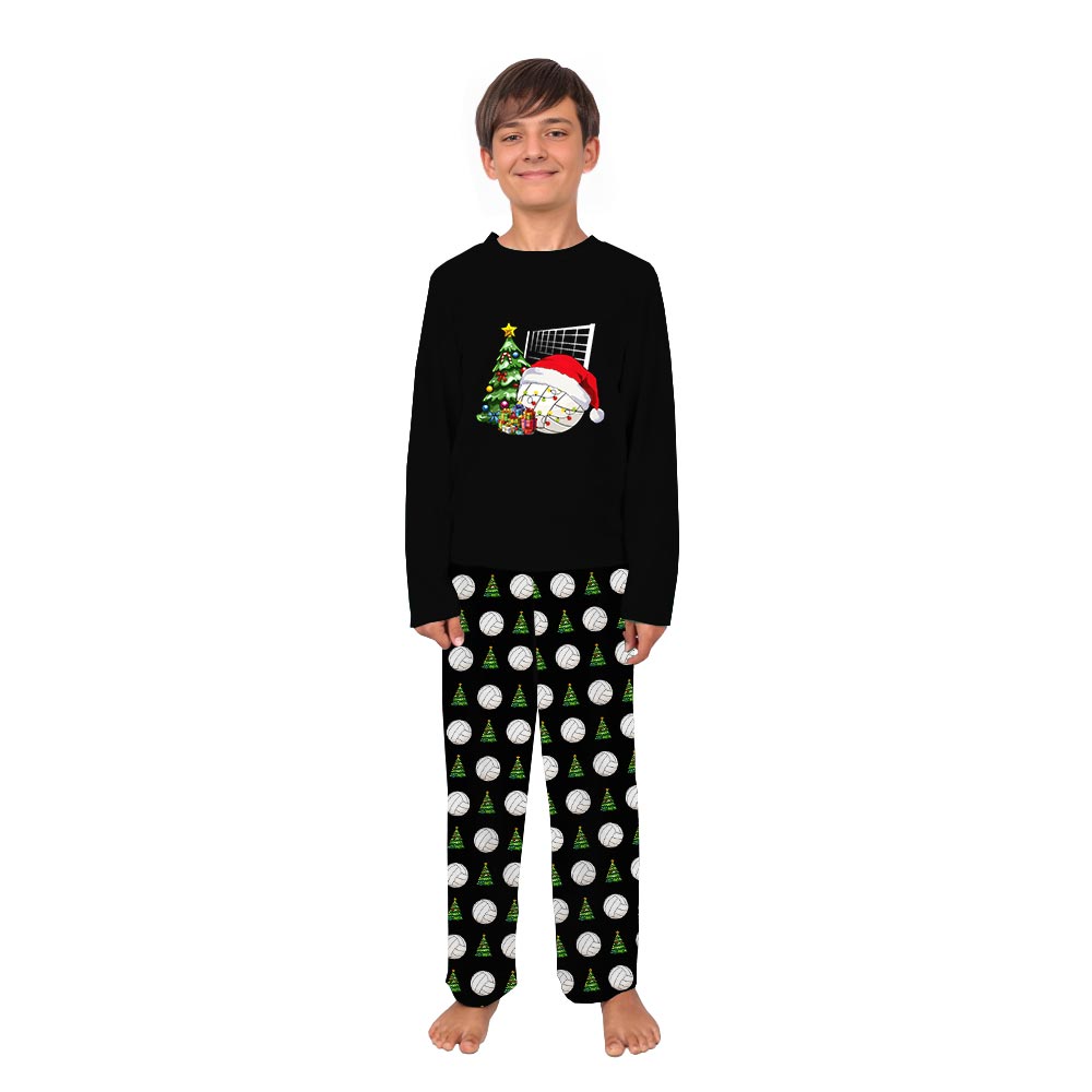 Christmas Volleyball wearing Santa Hat Pajamas For Dogs And Family
