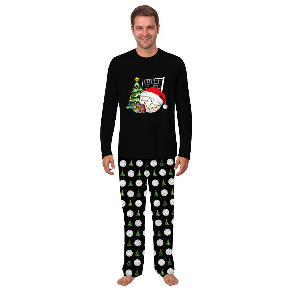 Christmas Volleyball wearing Santa Hat Pajamas For Dogs And Family