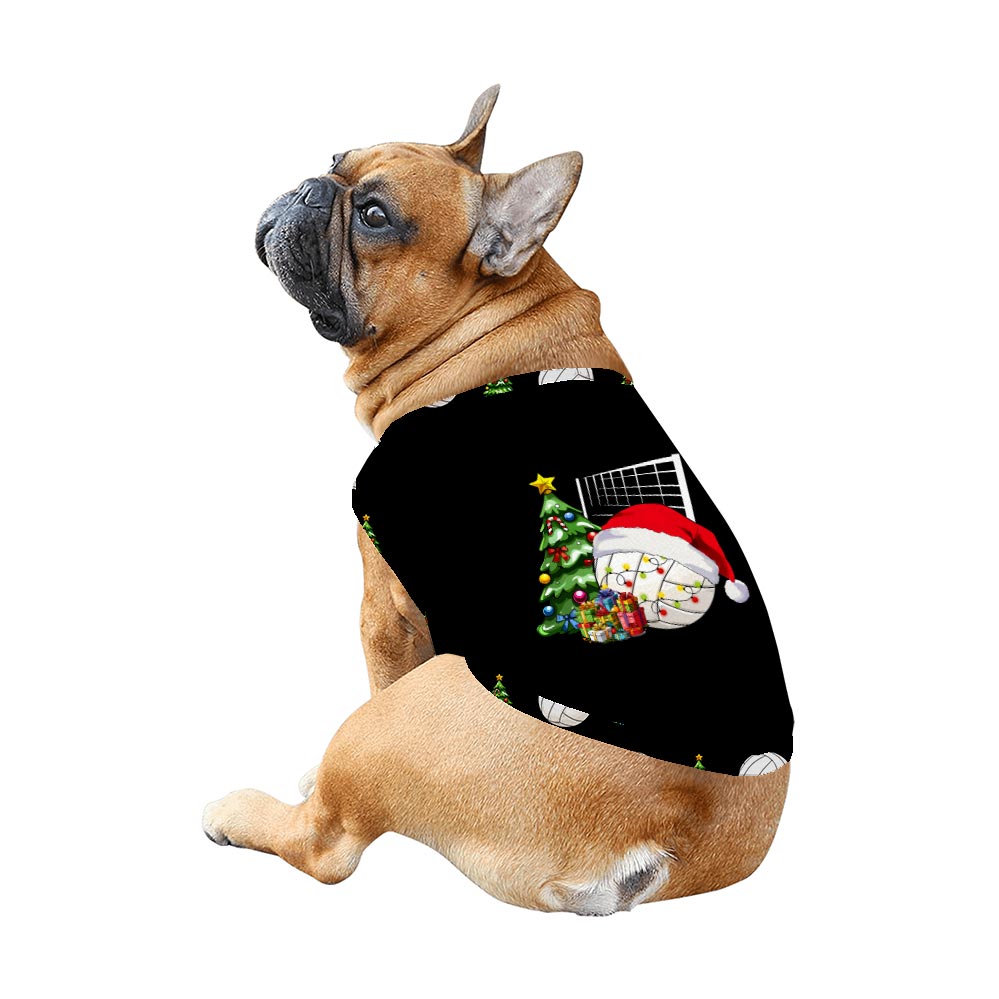 Christmas Volleyball wearing Santa Hat Pajamas For Dogs And Family