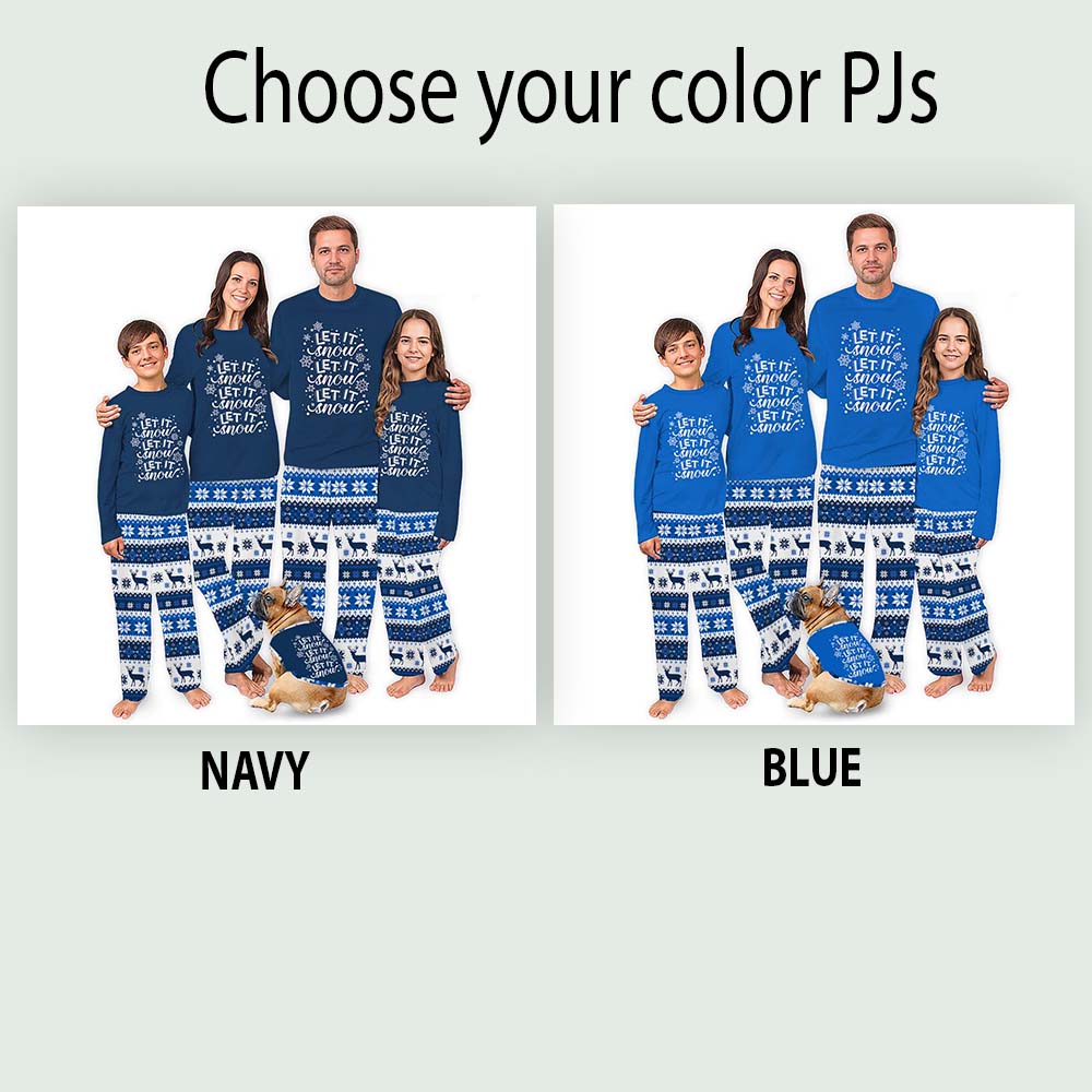 Let It Snow Ugly Christmas Pajamas Matching With Dog Let It Snow Ugly Christmas Pajamas Matching With Dog
