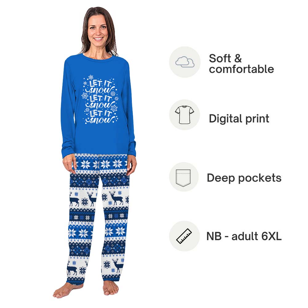 Let It Snow Ugly Christmas Pajamas Matching With Dog Let It Snow Ugly Christmas Pajamas Matching With Dog