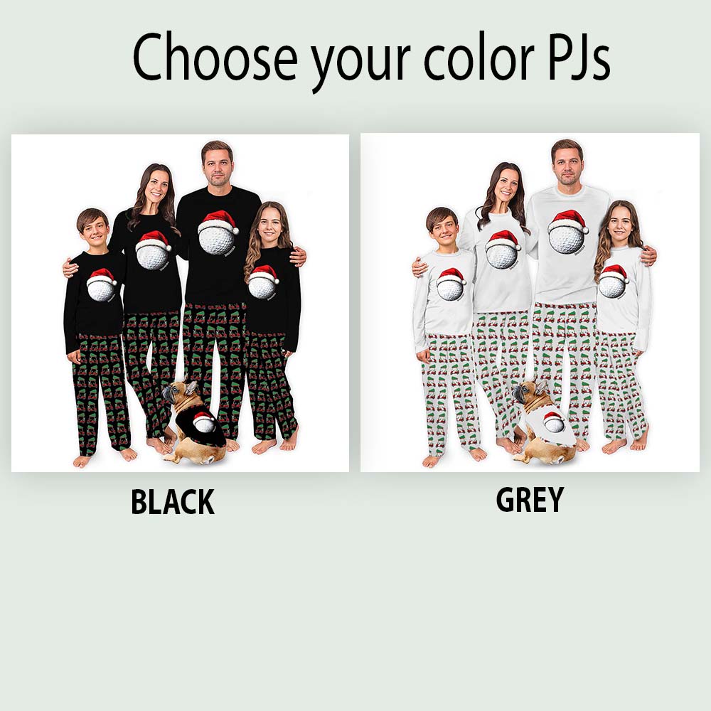 Personalized Name Golf Christmas Pajamas With Pockets Personalized Name Golf Christmas Pajamas With Pockets