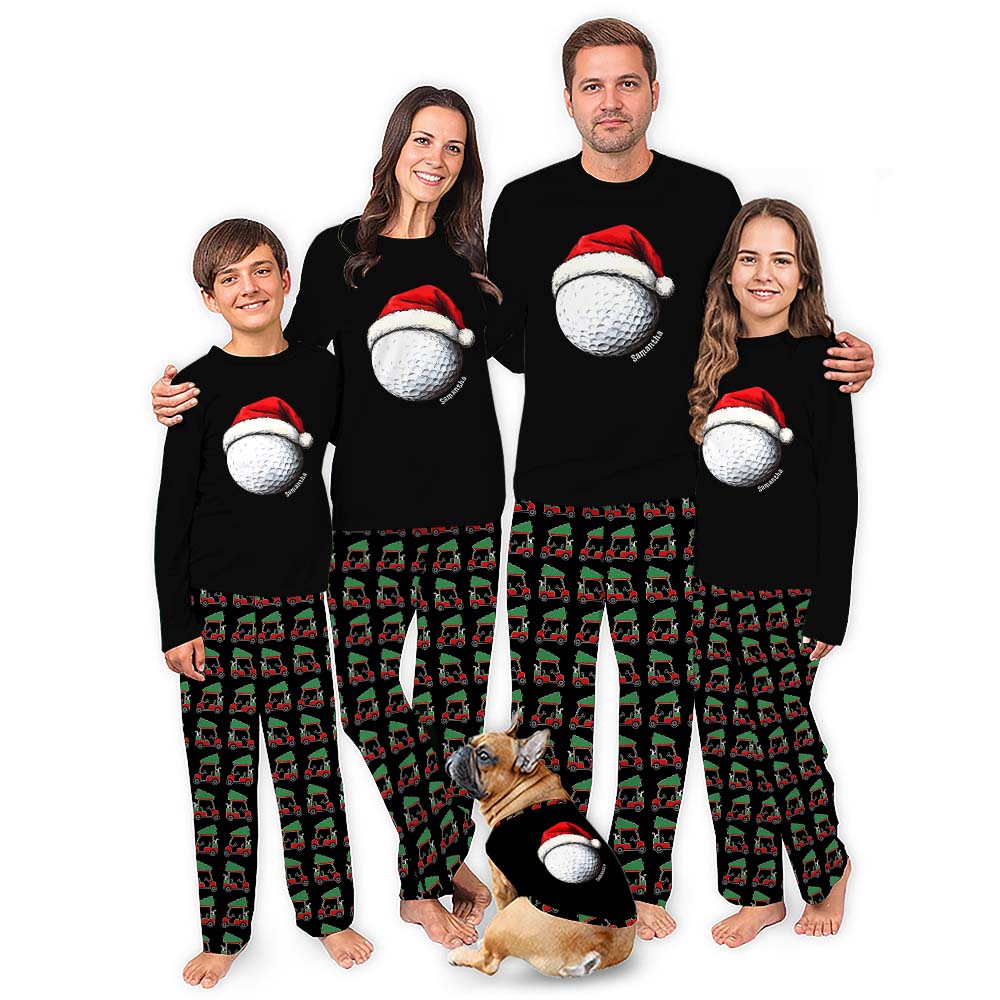 Personalized Name Golf Christmas Pajamas With Pockets Personalized Name Golf Christmas Pajamas With Pockets
