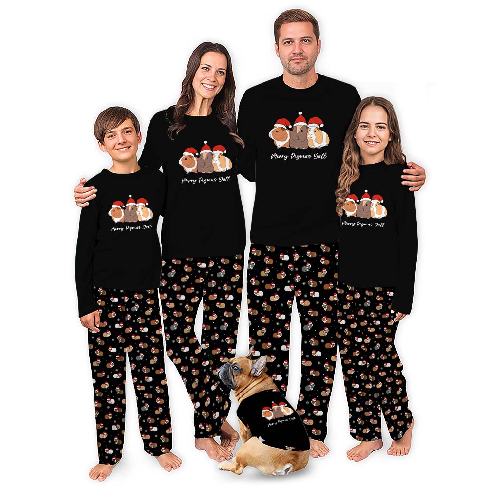 Cute Guinea Pig Matching Family Pajamas Saying Merry Christmas Yall Cute Guinea Pig Matching Family Pajamas Saying Merry Christmas Yall
