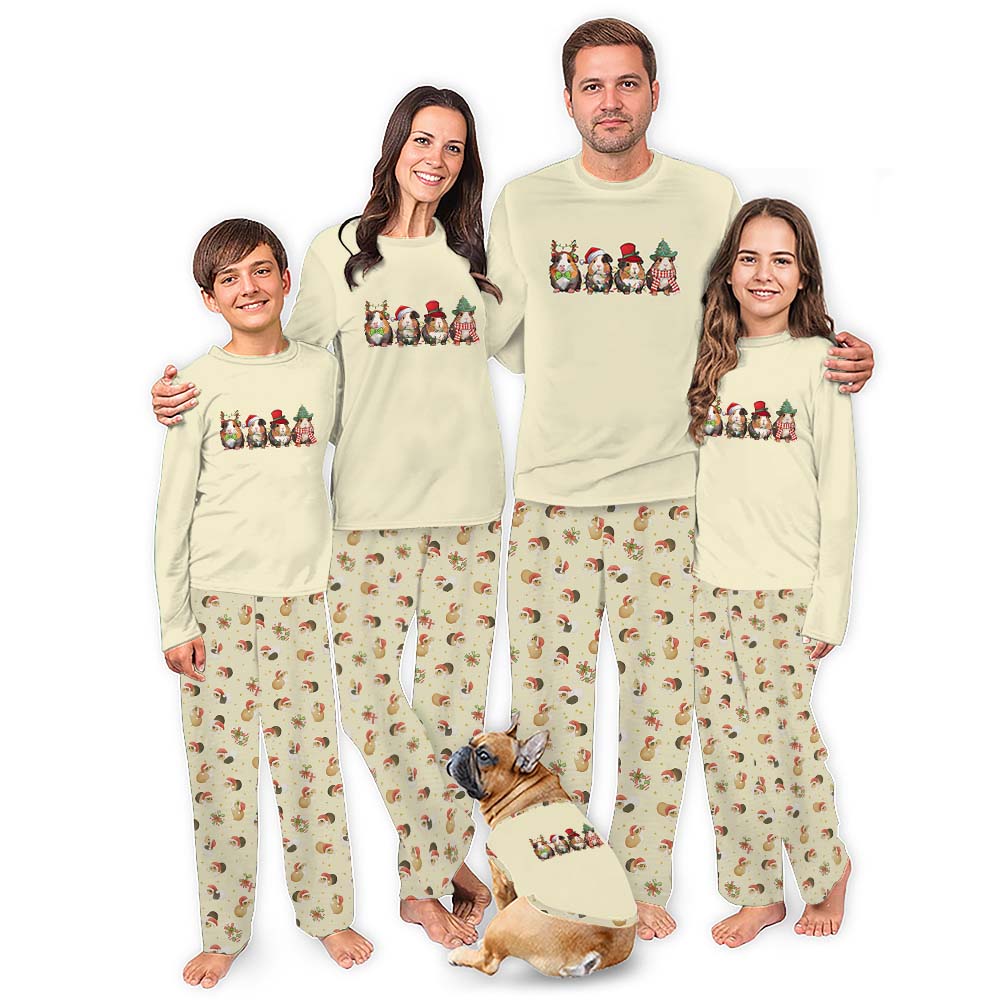 Christmas Guinea Pig Matching Family Jammies With Pockets Christmas Guinea Pig Matching Family Jammies With Pockets