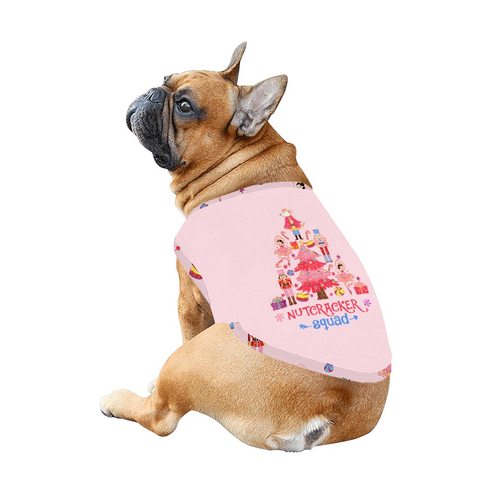 Pink Nutcracker Squad Christmas Tree Matching PJs With Dog Pink Nutcracker Squad Christmas Tree Matching PJs With Dog