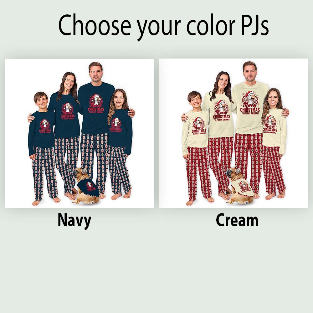 Goose Matching Family Pjs Saying Merry Christmas Ya Filthy Animal