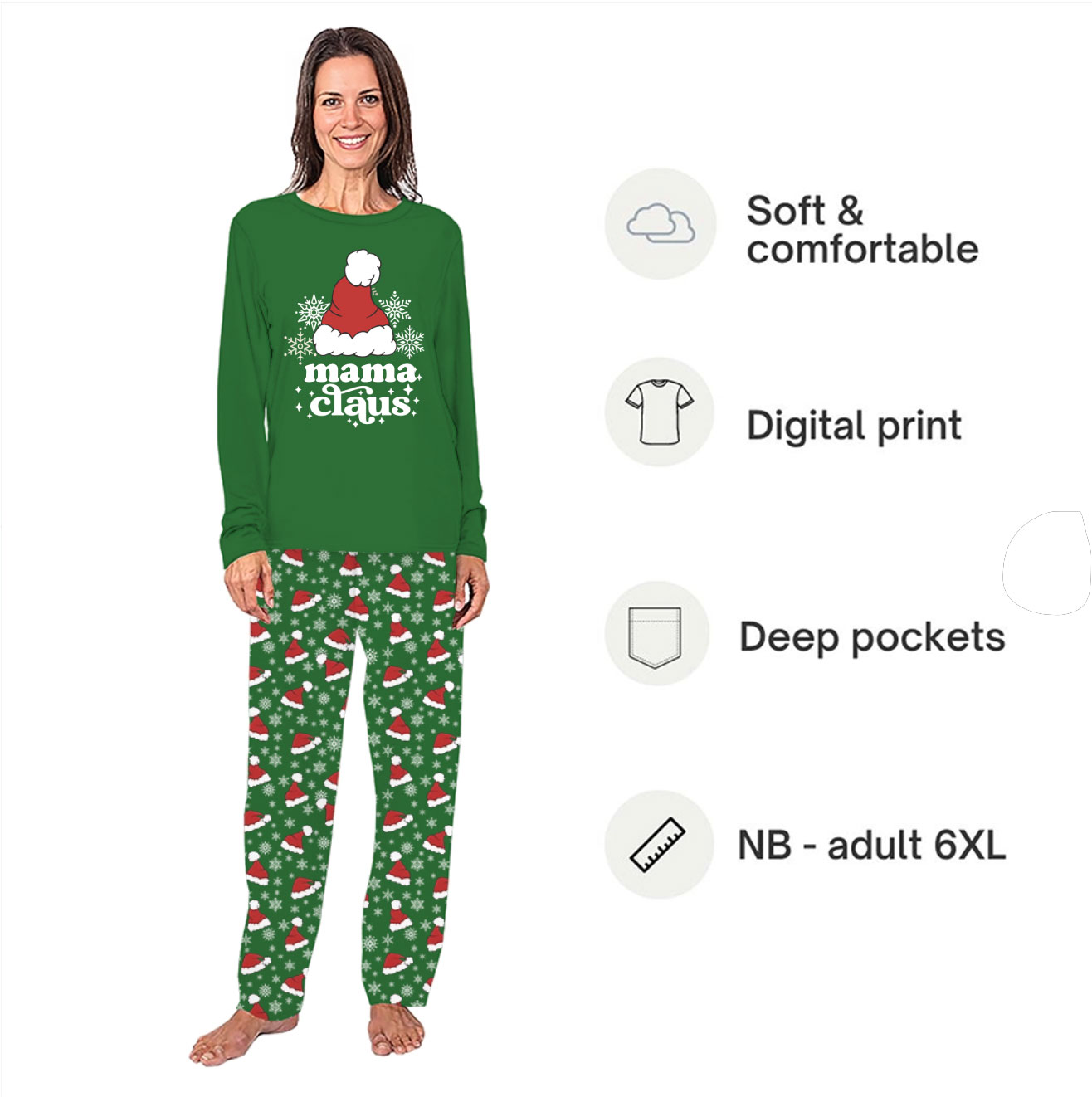 Personalized Santa Claus Hat With Name Matching Family Xmas Pajamas Personalized Santa Claus Hat With Name Matching Family Xmas Pajamas
