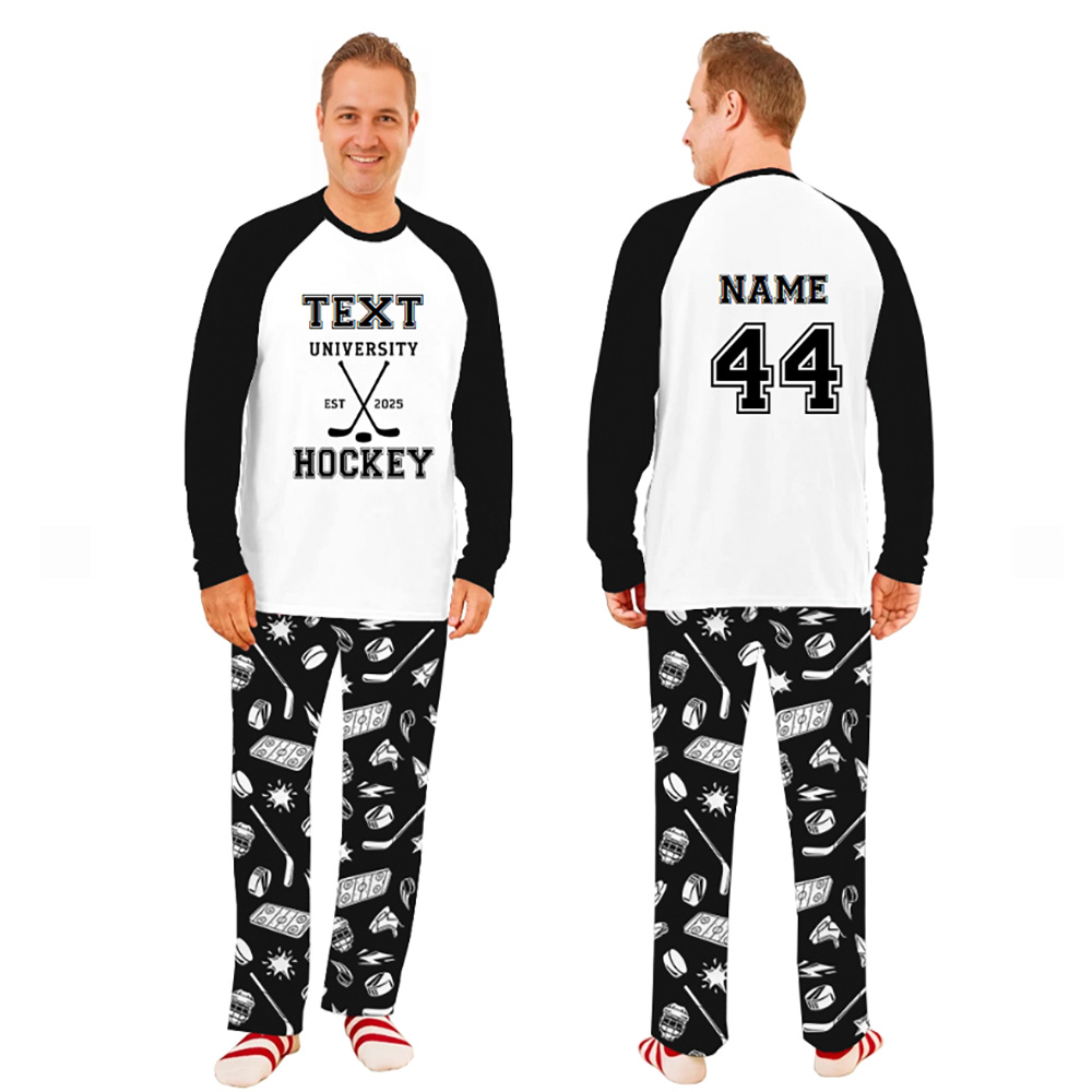 Custom University Hockey Est Family Christmas Pajamas Custom University Hockey Est Family Christmas Pajamas