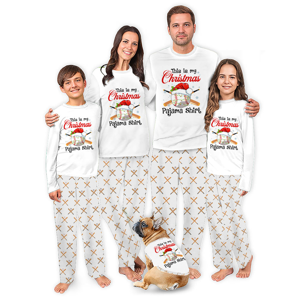 This is My Christmas Baseball Pajamas Matching Family And Dog This is My Christmas Baseball Pajamas Matching Family And Dog