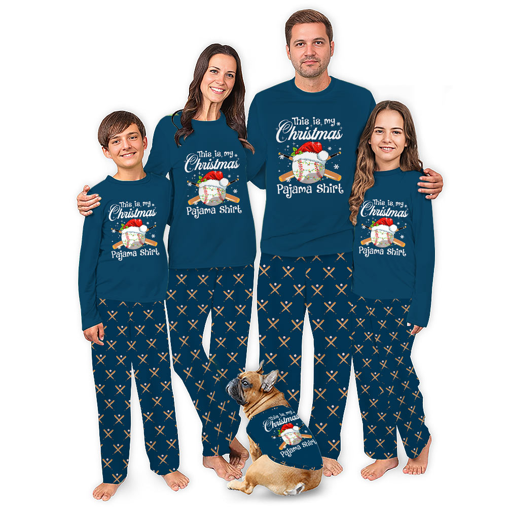 This is My Christmas Baseball Pajamas Matching Family And Dog This is My Christmas Baseball Pajamas Matching Family And Dog