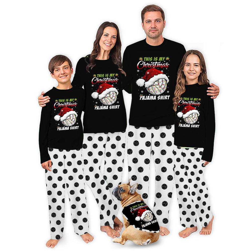 This is My Christmas Pajamas with Volleyball Print Plus Size Available This is My Christmas Pajamas with Volleyball Print Plus Size Available