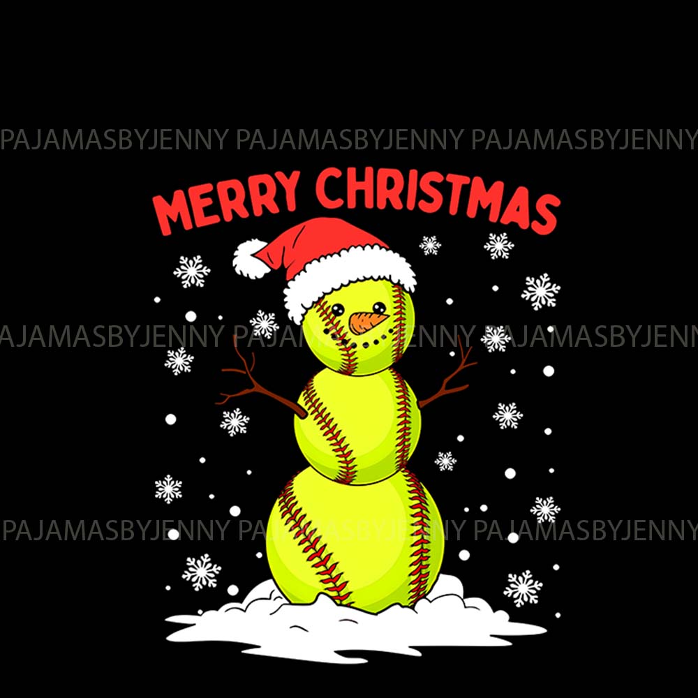 Softball Snowman Ugly Family Christmas Pajamas With Pockets Softball Snowman Ugly Family Christmas Pajamas With Pockets