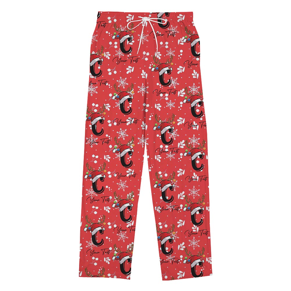 Cute Customizable Pants for Christmas with Letters and Reindeers Cute Customizable Pants for Christmas with Letters and Reindeers