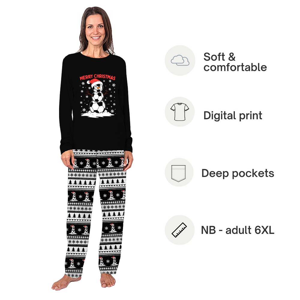 Soccer Snowman Ugly Matching Christmas Pajamas With Plus Size Soccer Snowman Ugly Matching Christmas Pajamas With Plus Size
