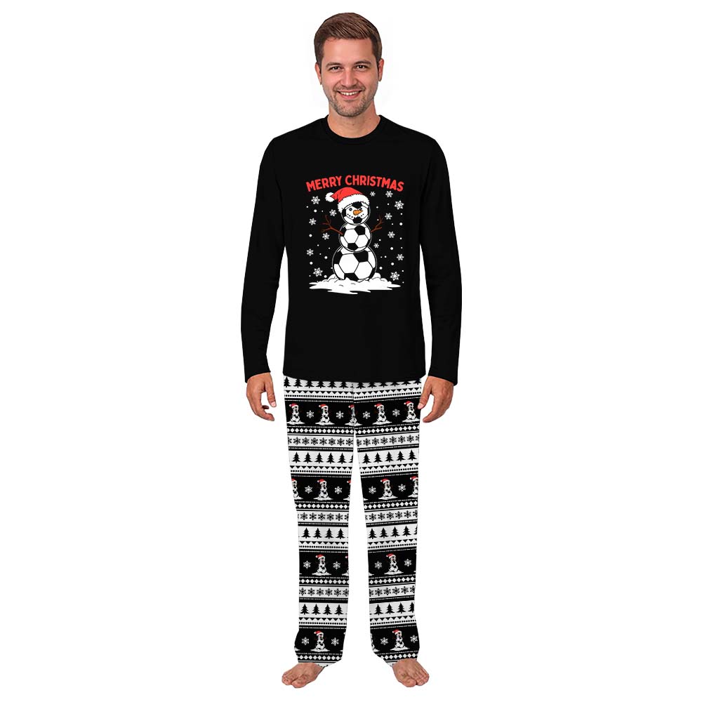 Soccer Snowman Ugly Matching Christmas Pajamas With Plus Size Soccer Snowman Ugly Matching Christmas Pajamas With Plus Size