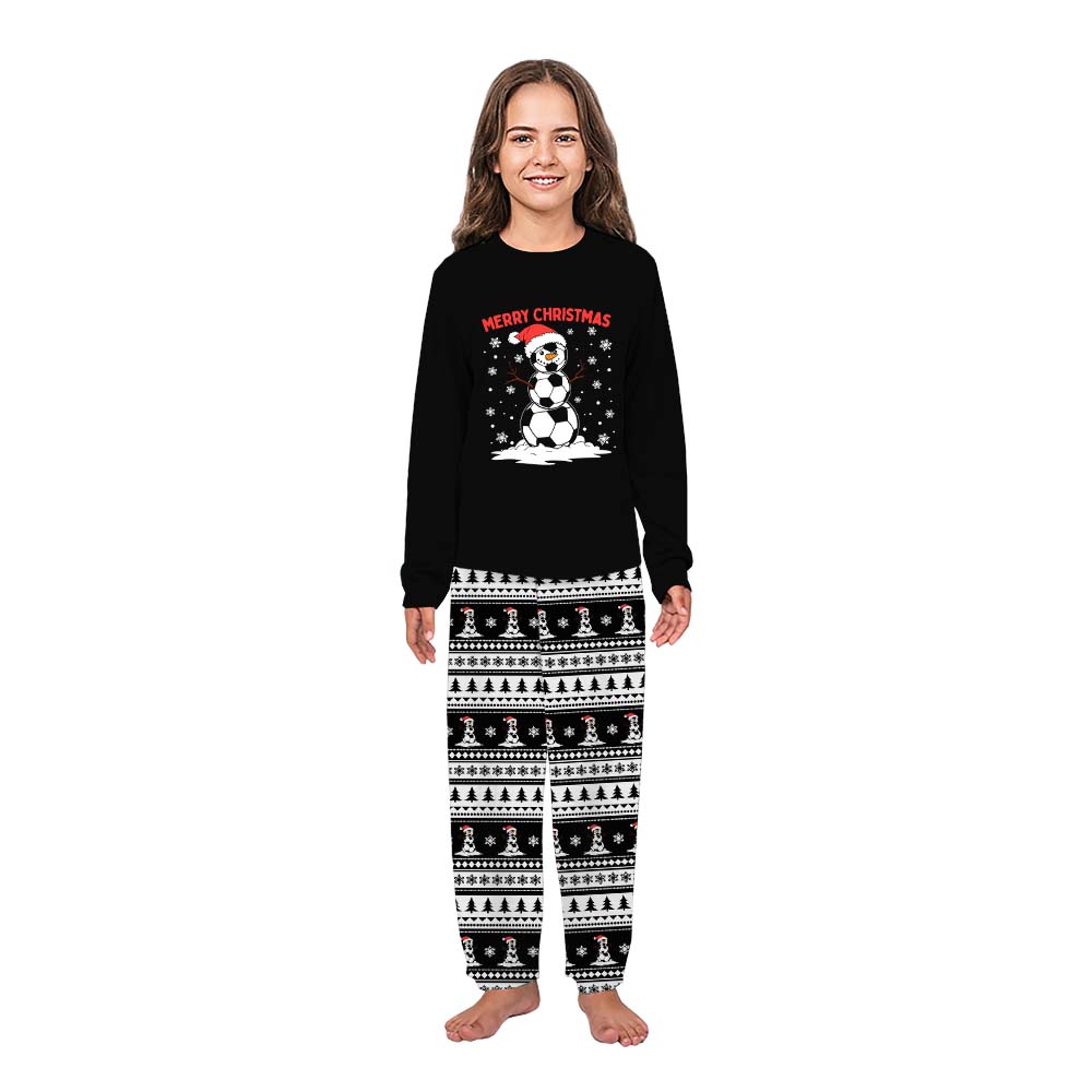 Soccer Snowman Ugly Matching Christmas Pajamas With Plus Size Soccer Snowman Ugly Matching Christmas Pajamas With Plus Size