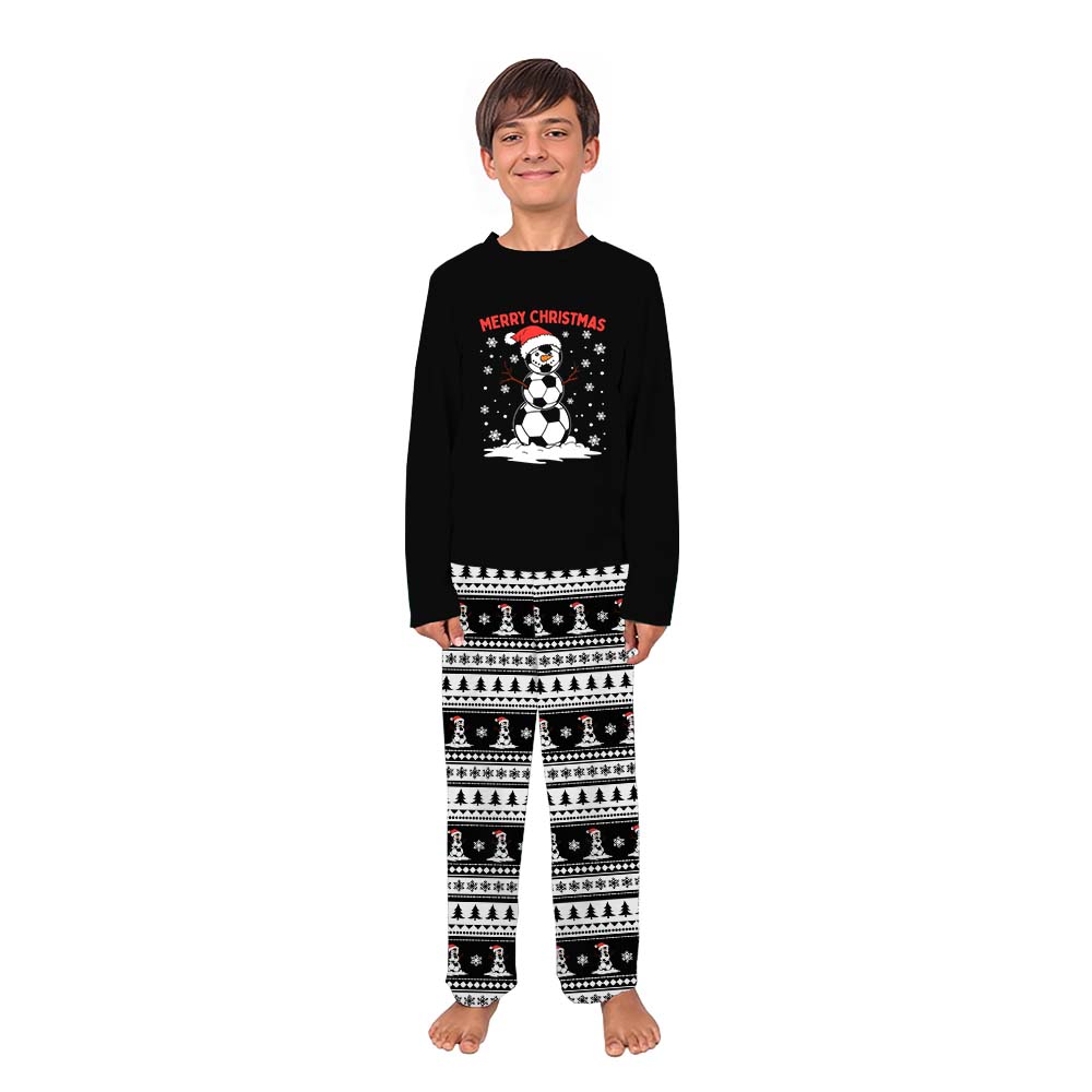Soccer Snowman Ugly Matching Christmas Pajamas With Plus Size Soccer Snowman Ugly Matching Christmas Pajamas With Plus Size