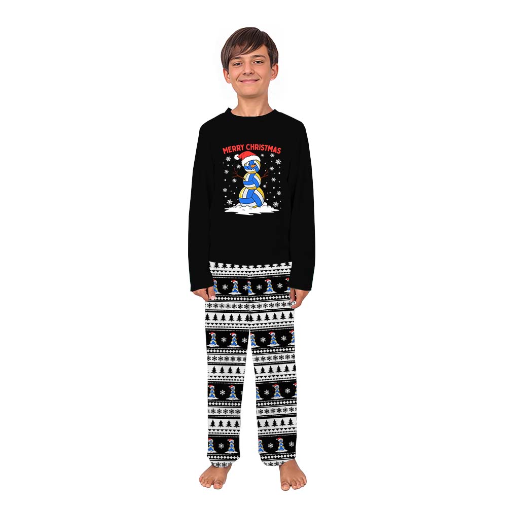 Volleyball Snowman Ugly Christmas Pajamas With Pockets Volleyball Snowman Ugly Christmas Pajamas With Pockets