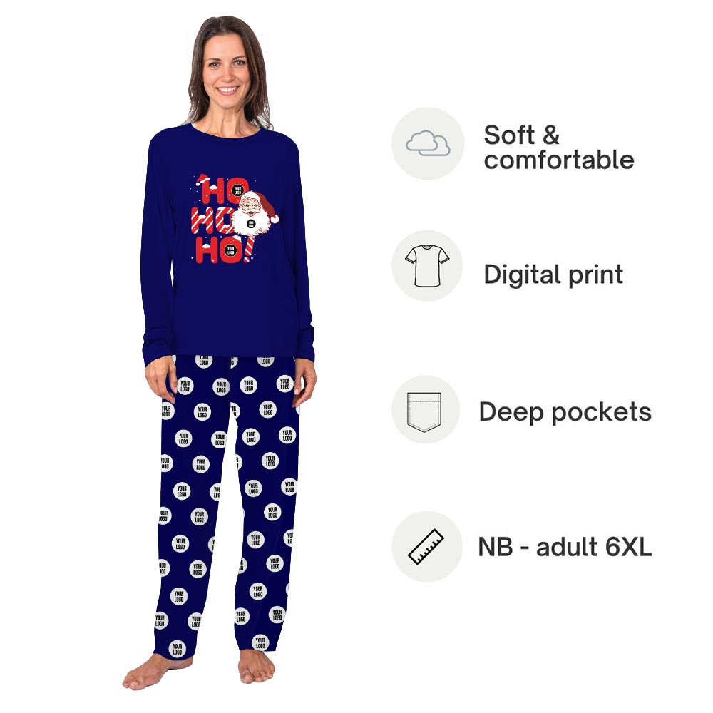 Ho Ho Ho Santa Logo Personalized Holiday Pajamas Ho Ho Ho Santa Logo Personalized Holiday Pajamas