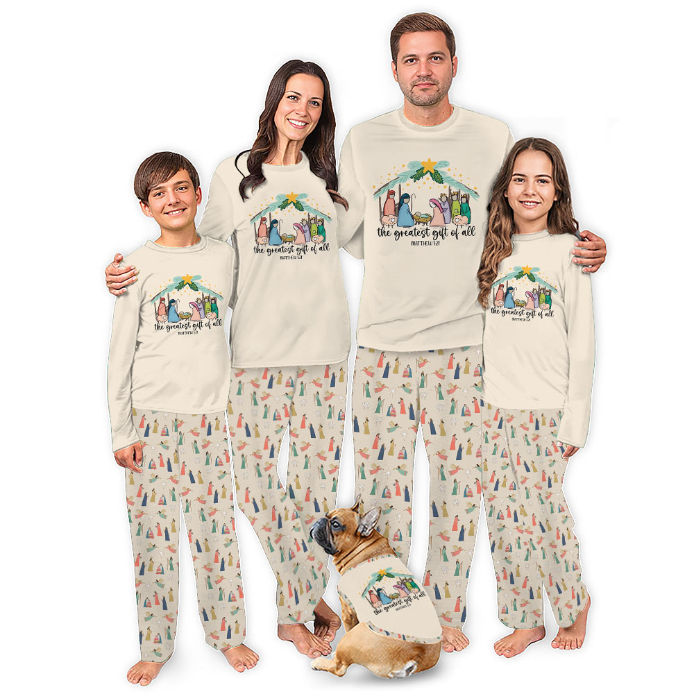 Christian Christmas Matching Christmas Pjs For Family And Dog
