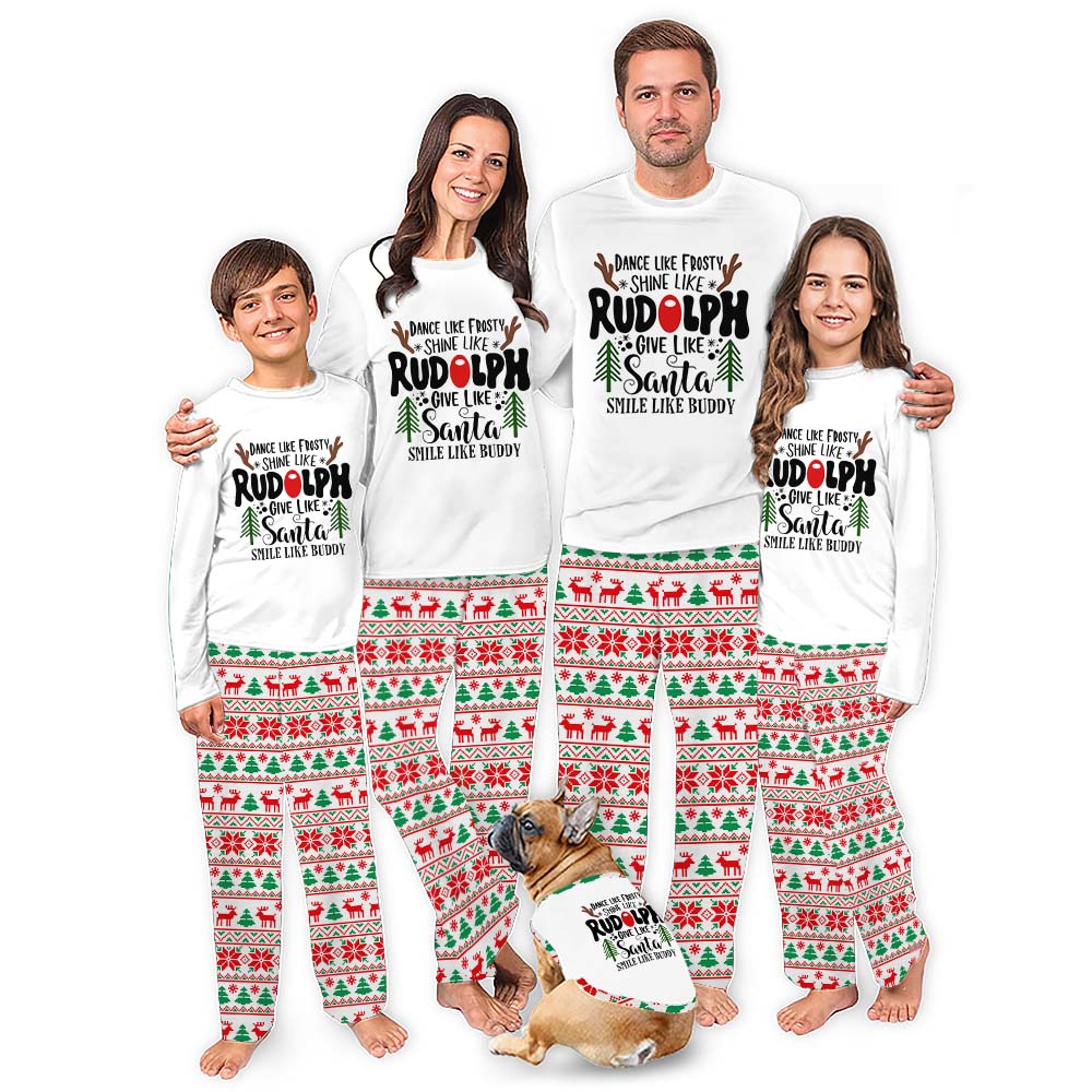 Dance Like Frosty Shine like Rudolph Pajamas Matching Christmas