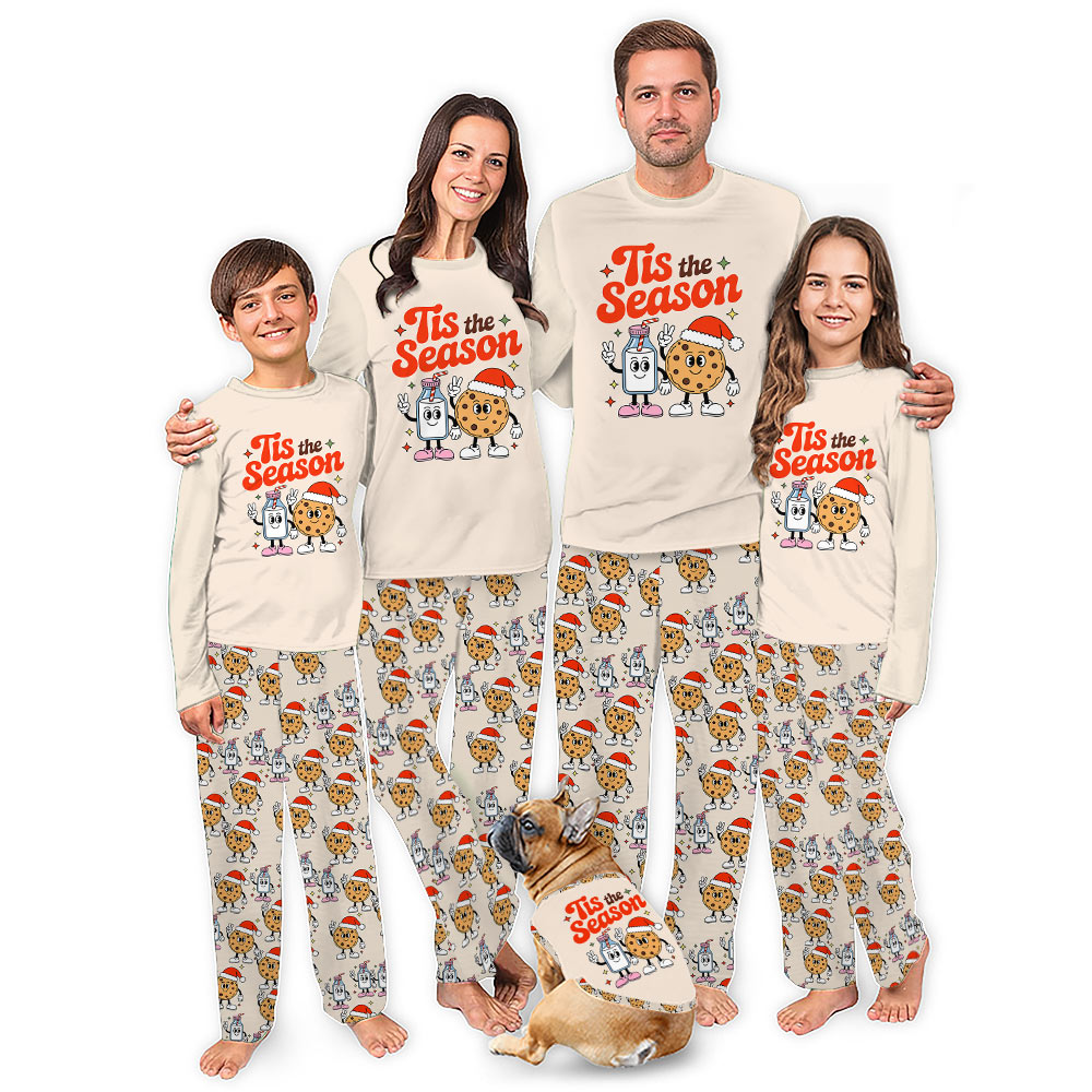 Cute Milk And Cookie Tis The Season Matching Xmas Pjs Family Cute Milk And Cookie Tis The Season Matching Xmas Pjs Family