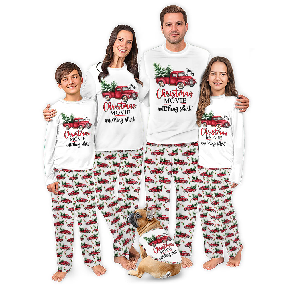 Red Truck Christmas Movies Matching Family Pajamas