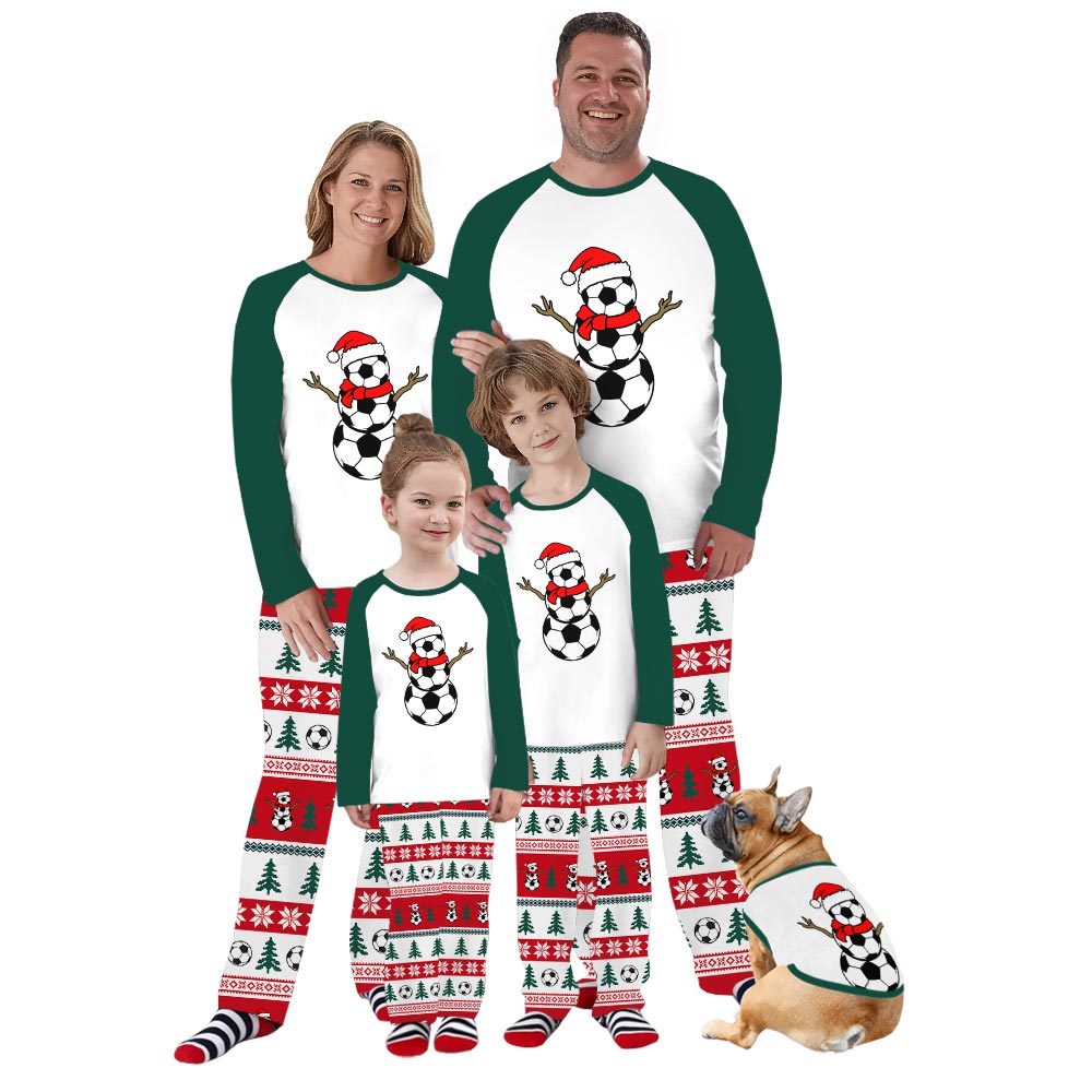 Funny Soccer Snowman Family Pajamas Matching Christmas Funny Soccer Snowman Family Pajamas Matching Christmas
