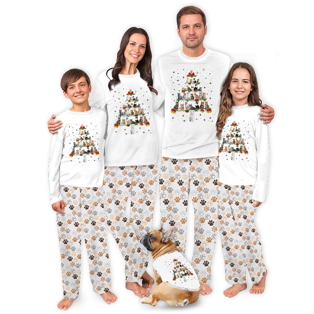 Funny Christmas Tree Cat Tee Holiday Family Pajamas Funny Christmas Tree Cat Tee Holiday Family Pajamas
