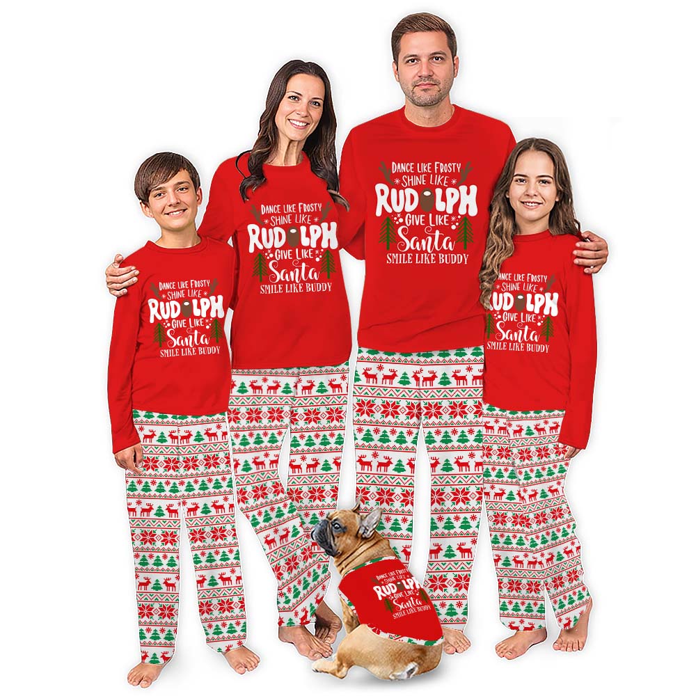 Dance Like Frosty Shine like Rudolph Pajamas Matching Christmas