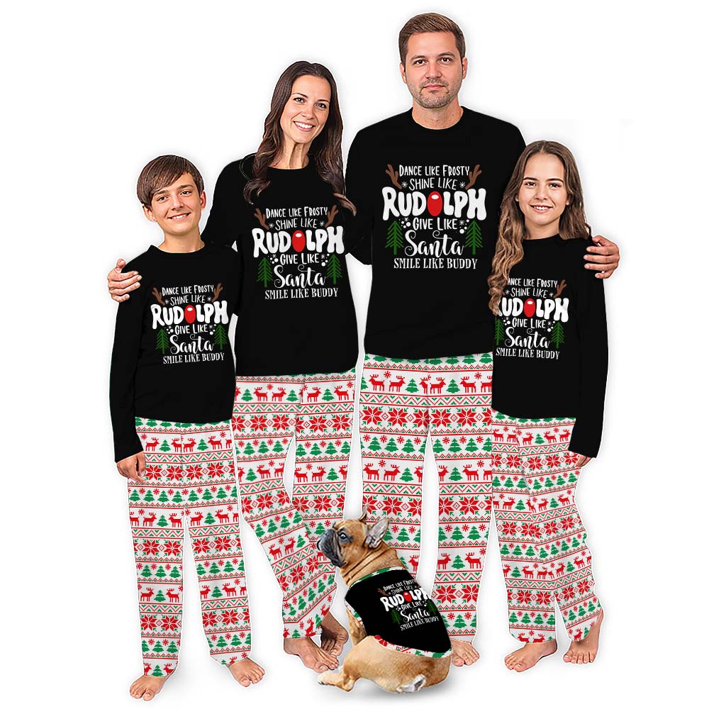 Dance Like Frosty Shine like Rudolph Pajamas Matching Christmas