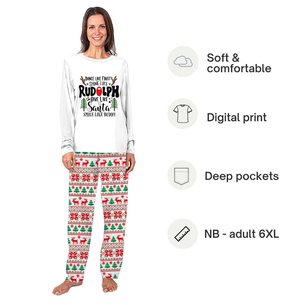 Dance Like Frosty Shine like Rudolph Pajamas Matching Christmas