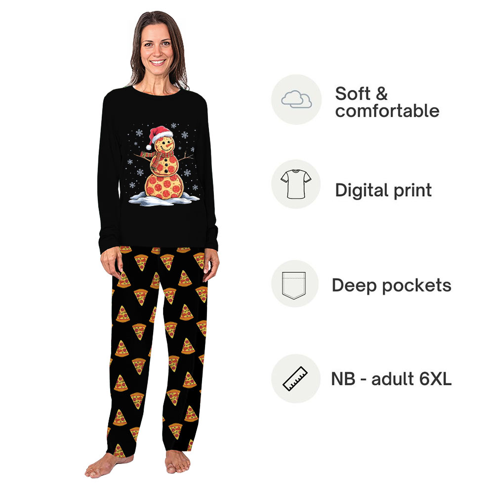 Cutest Pizza Snowman Matching Family Christmas Pajamas With Dog Cutest Pizza Snowman Matching Family Christmas Pajamas With Dog