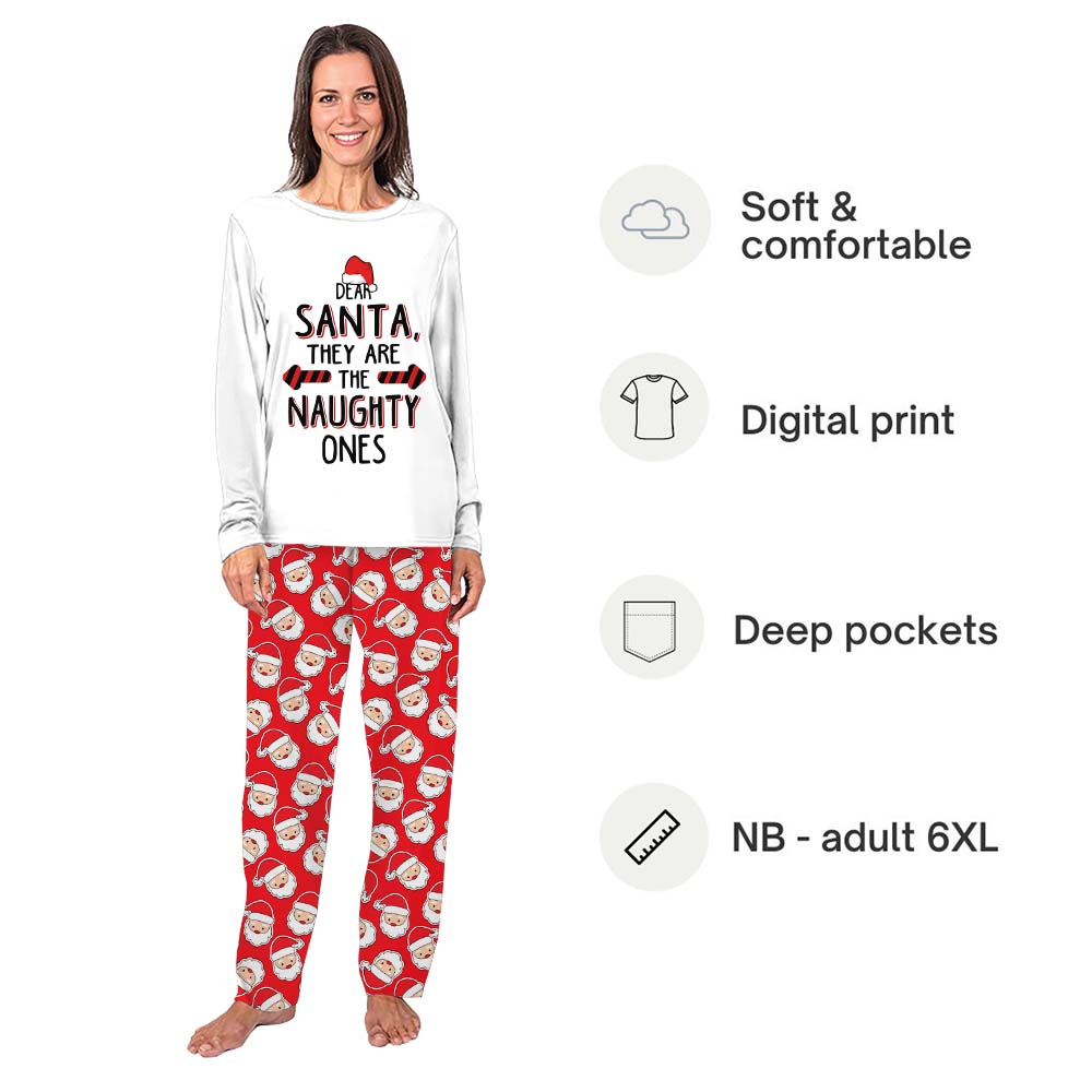 Family Matching Christmas Pjs Saying Dear Santa They Are The Naughty Ones Family Matching Christmas Pjs Saying Dear Santa They Are The Naughty Ones