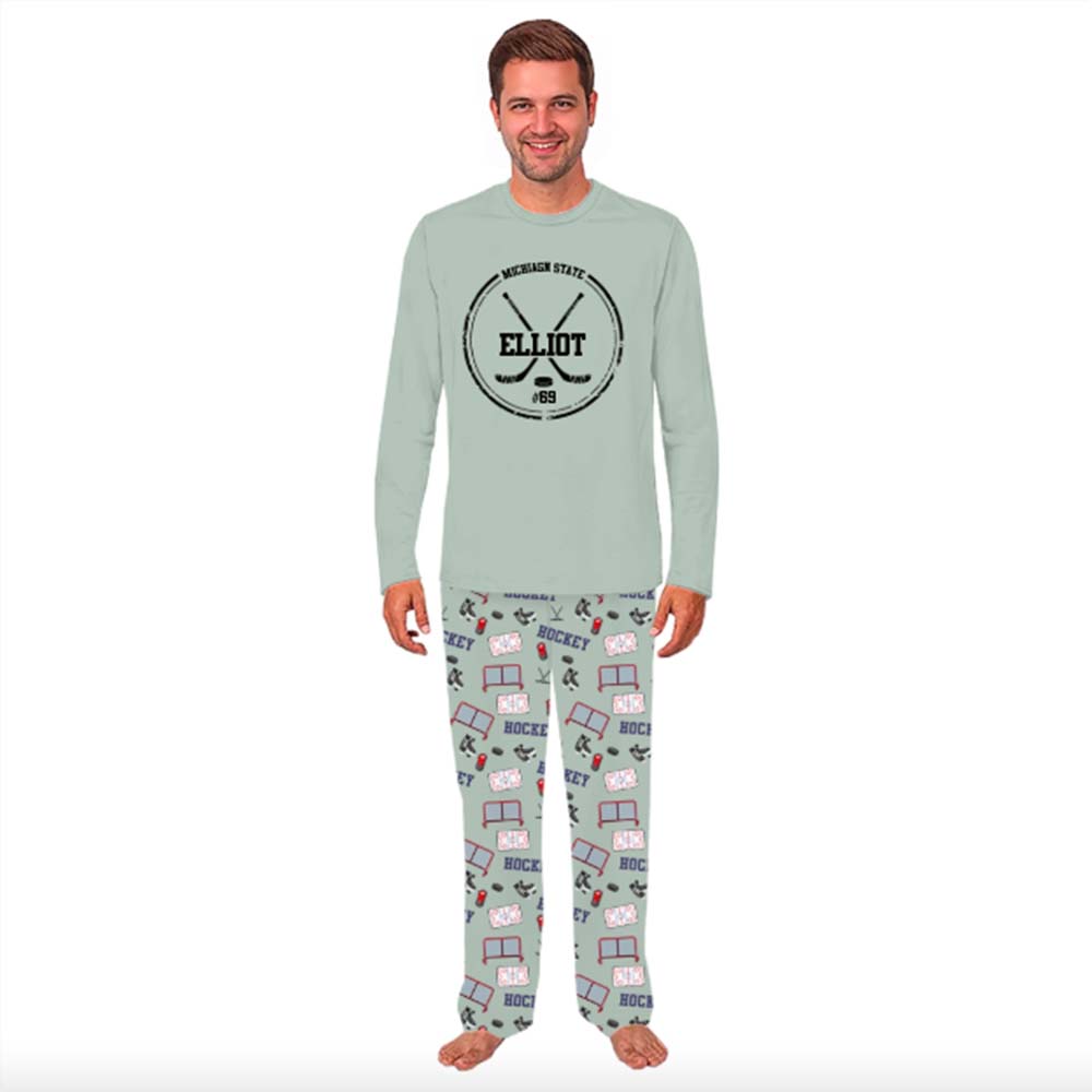 Easily Customizable Matching Hockey Christmas Pajamas With Live Preview Easily Customizable Matching Hockey Christmas Pajamas With Live Preview