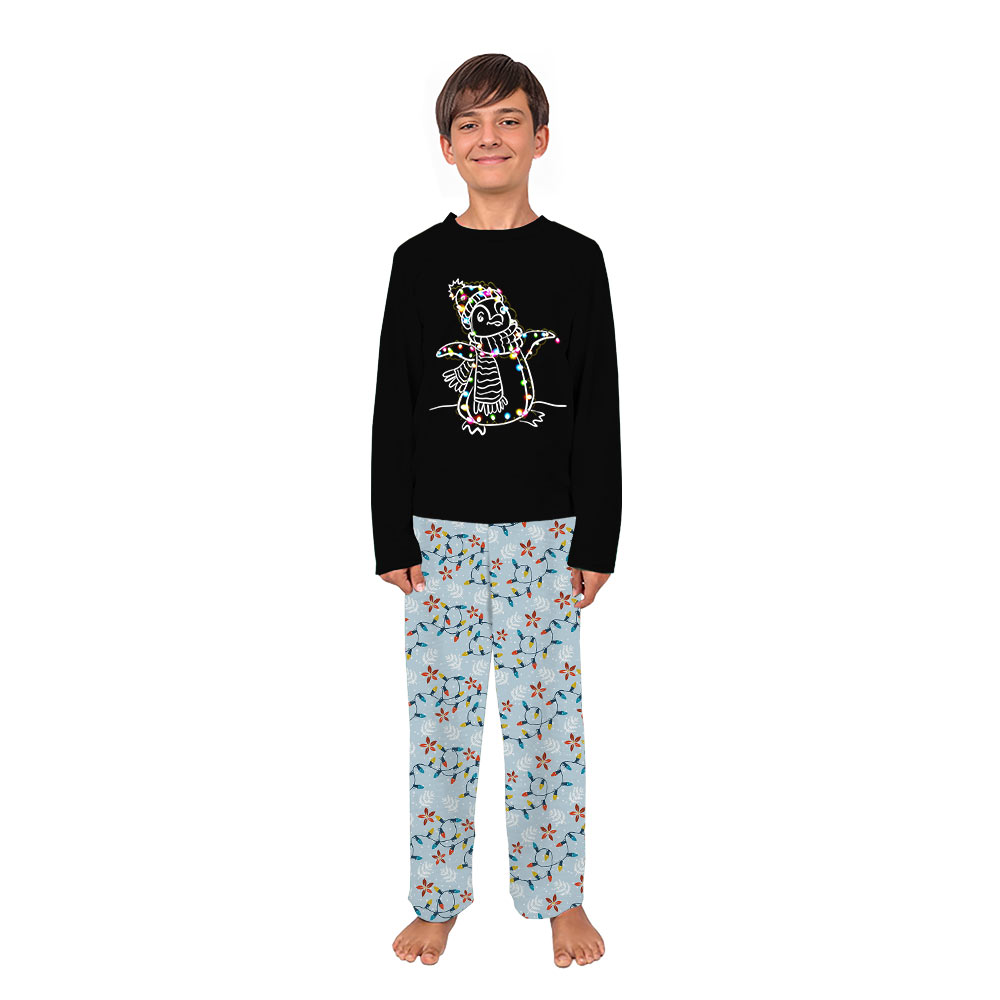 Penguin Santa Lights Christmas Matching Family Pajamas Penguin Santa Lights Christmas Matching Family Pajamas