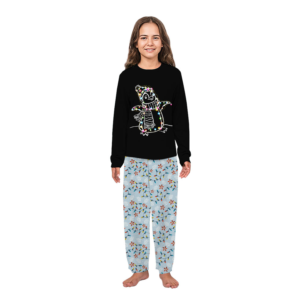 Penguin Santa Lights Christmas Matching Family Pajamas Penguin Santa Lights Christmas Matching Family Pajamas