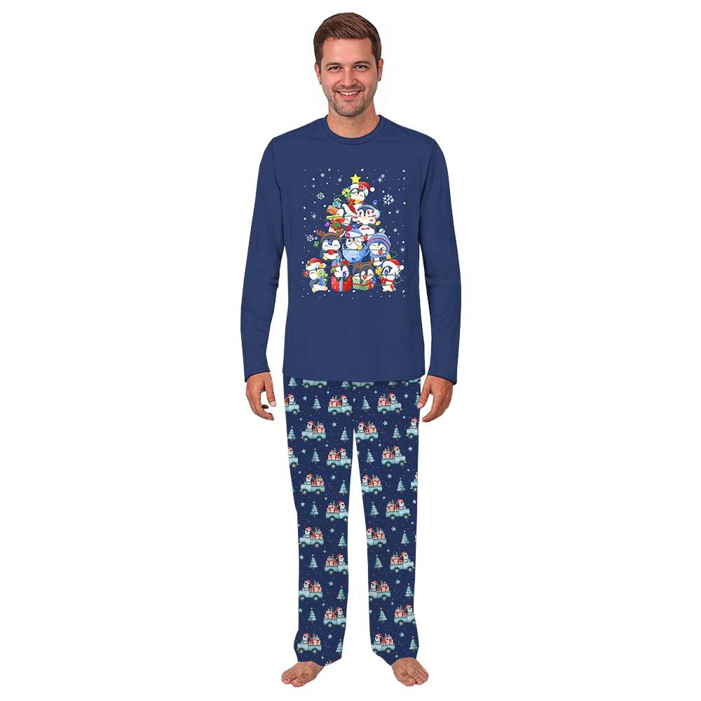 Cute Penguin Christmas Pajamas For Family With Pockets Cute Penguin Christmas Pajamas For Family With Pockets