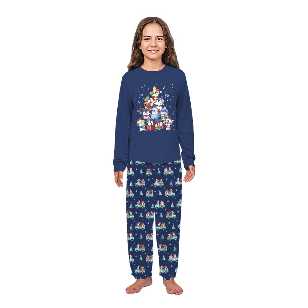 Cute Penguin Christmas Pajamas For Family With Pockets Cute Penguin Christmas Pajamas For Family With Pockets