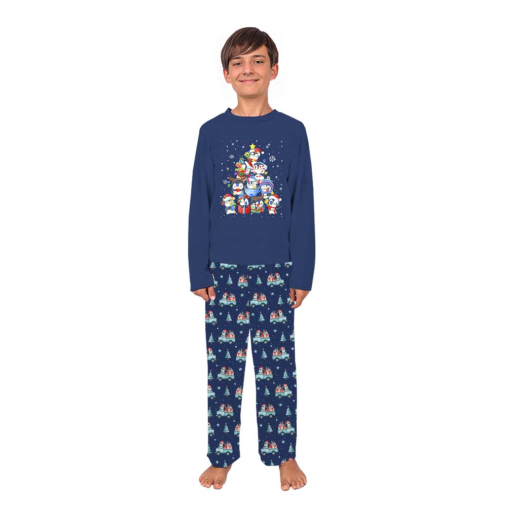 Cute Penguin Christmas Pajamas For Family With Pockets Cute Penguin Christmas Pajamas For Family With Pockets