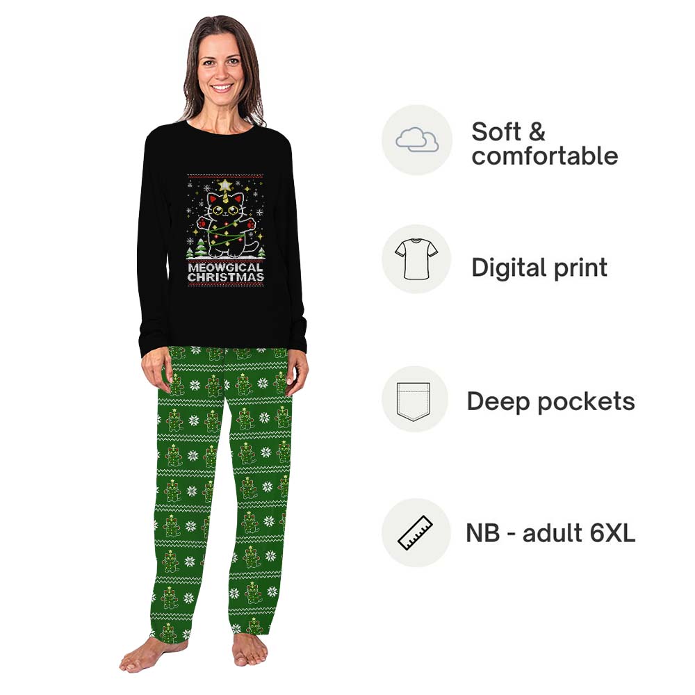 Ugly Meowy Christmas Pajamas All Sizes With Pockets Ugly Meowy Christmas Pajamas All Sizes With Pockets