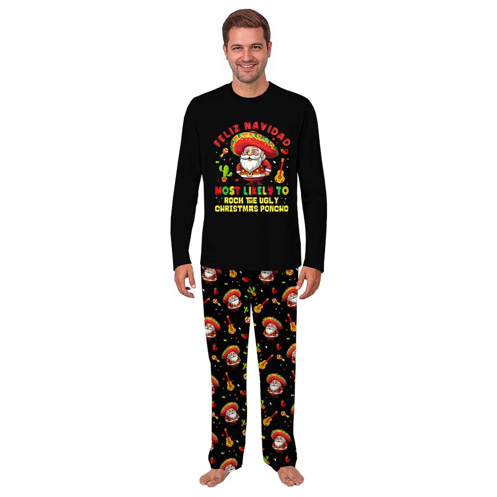 Custom Most Likely To Matching Christmas Pajamas With Mexican Santa Claus Custom Most Likely To Matching Christmas Pajamas With Mexican Santa Claus