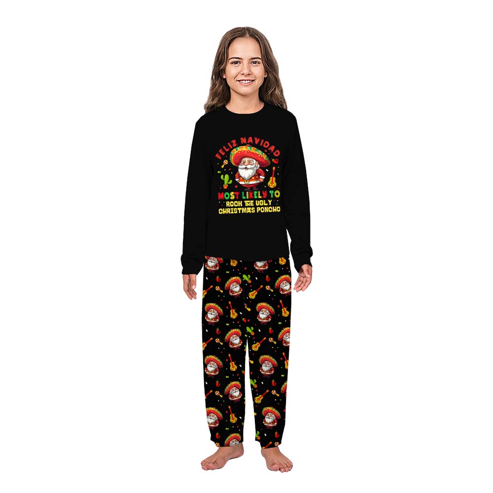 Custom Most Likely To Matching Christmas Pajamas With Mexican Santa Claus Custom Most Likely To Matching Christmas Pajamas With Mexican Santa Claus