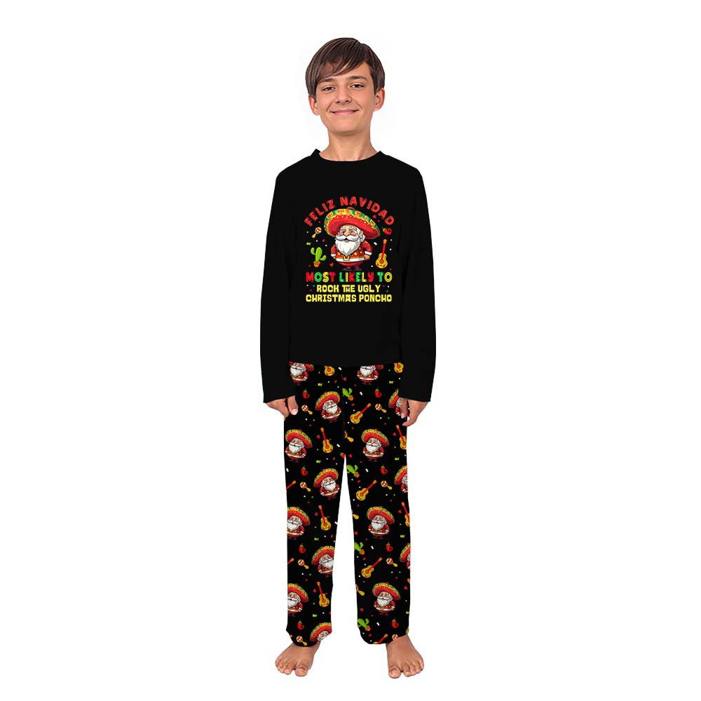 Custom Most Likely To Matching Christmas Pajamas With Mexican Santa Claus Custom Most Likely To Matching Christmas Pajamas With Mexican Santa Claus