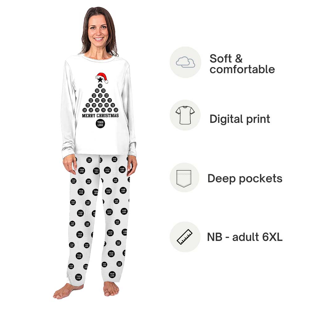 Custom Logo Matching Christmas Pajamas With Sizes For The Whole Crew Custom Logo Matching Christmas Pajamas With Sizes For The Whole Crew