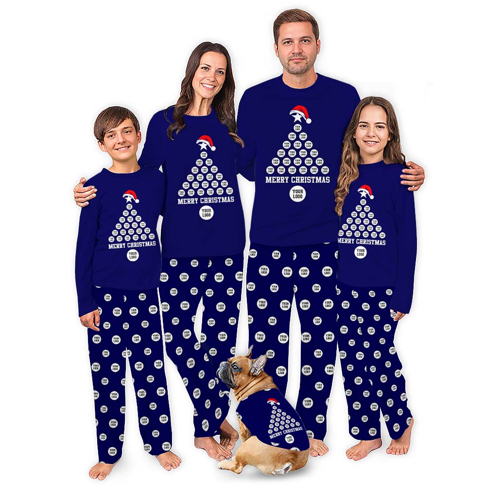 Custom Logo Matching Christmas Pajamas With Sizes For The Whole Crew Custom Logo Matching Christmas Pajamas With Sizes For The Whole Crew