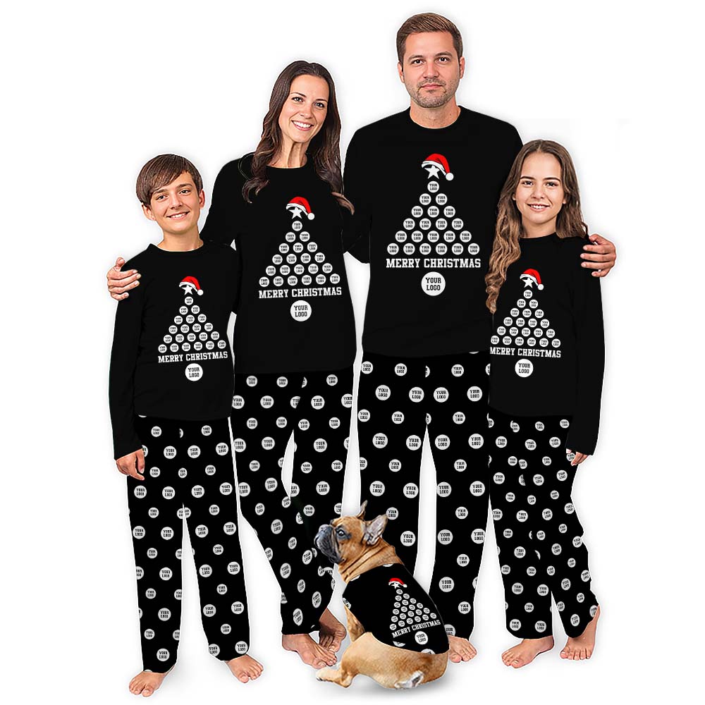 Custom Logo Matching Christmas Pajamas With Sizes For The Whole Crew Custom Logo Matching Christmas Pajamas With Sizes For The Whole Crew