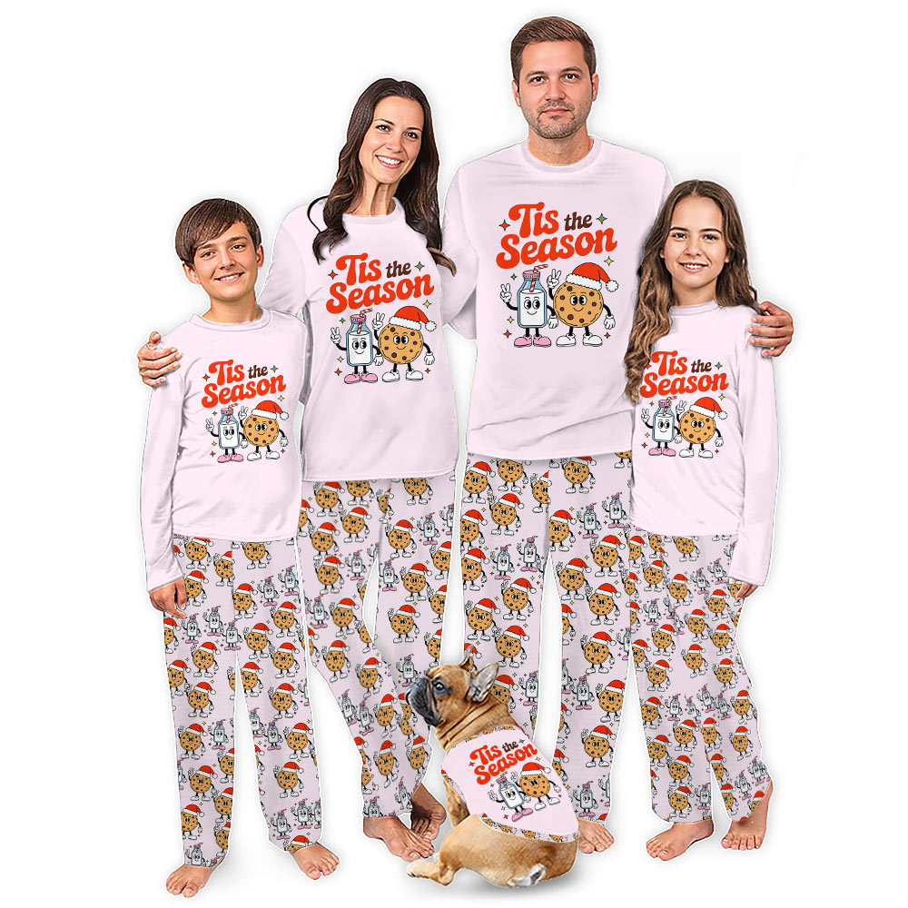 Cute Milk And Cookie Tis The Season Matching Xmas Pjs Family Cute Milk And Cookie Tis The Season Matching Xmas Pjs Family