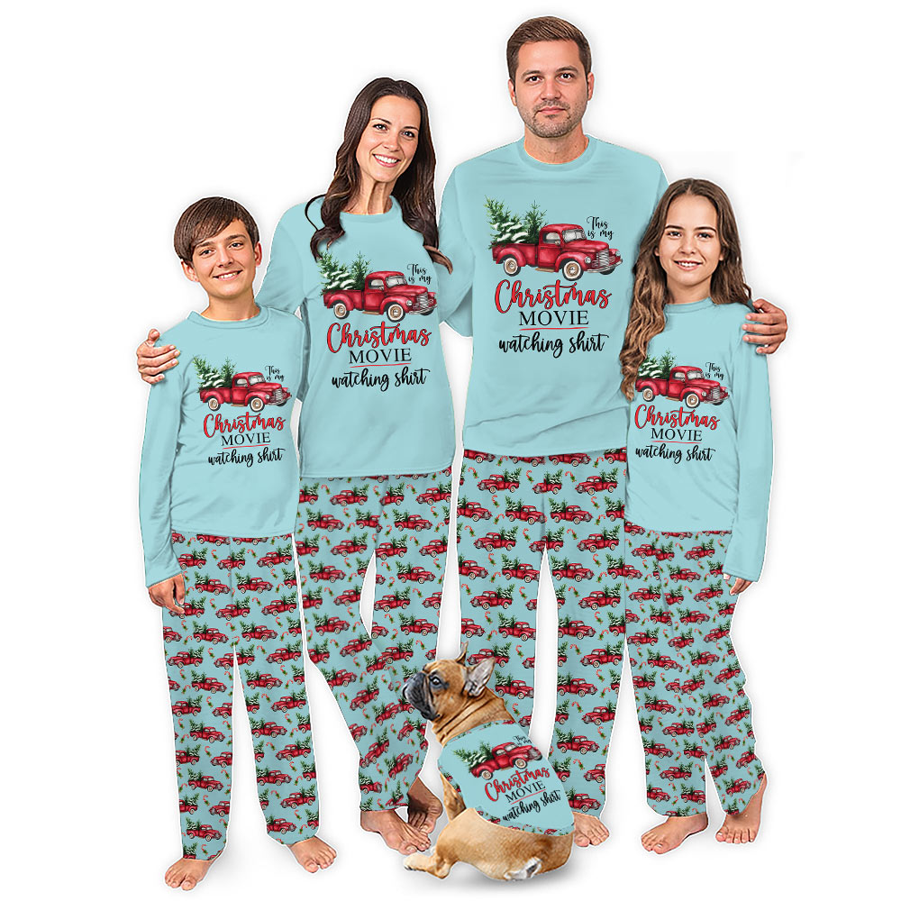 Red Truck Christmas Movies Matching Family Pajamas